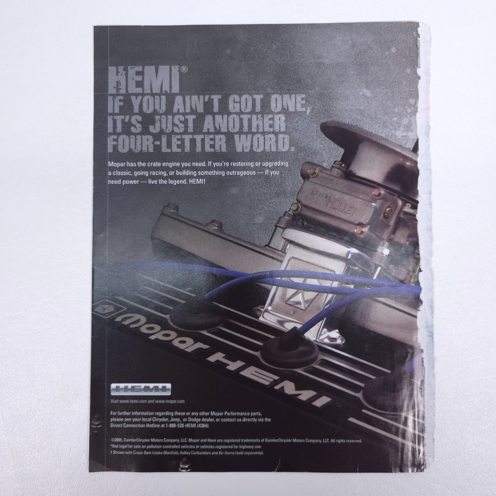Mopar HEMI Crate Engine Ad Print Hot Rod June 2007 Four Letter Word Slogan